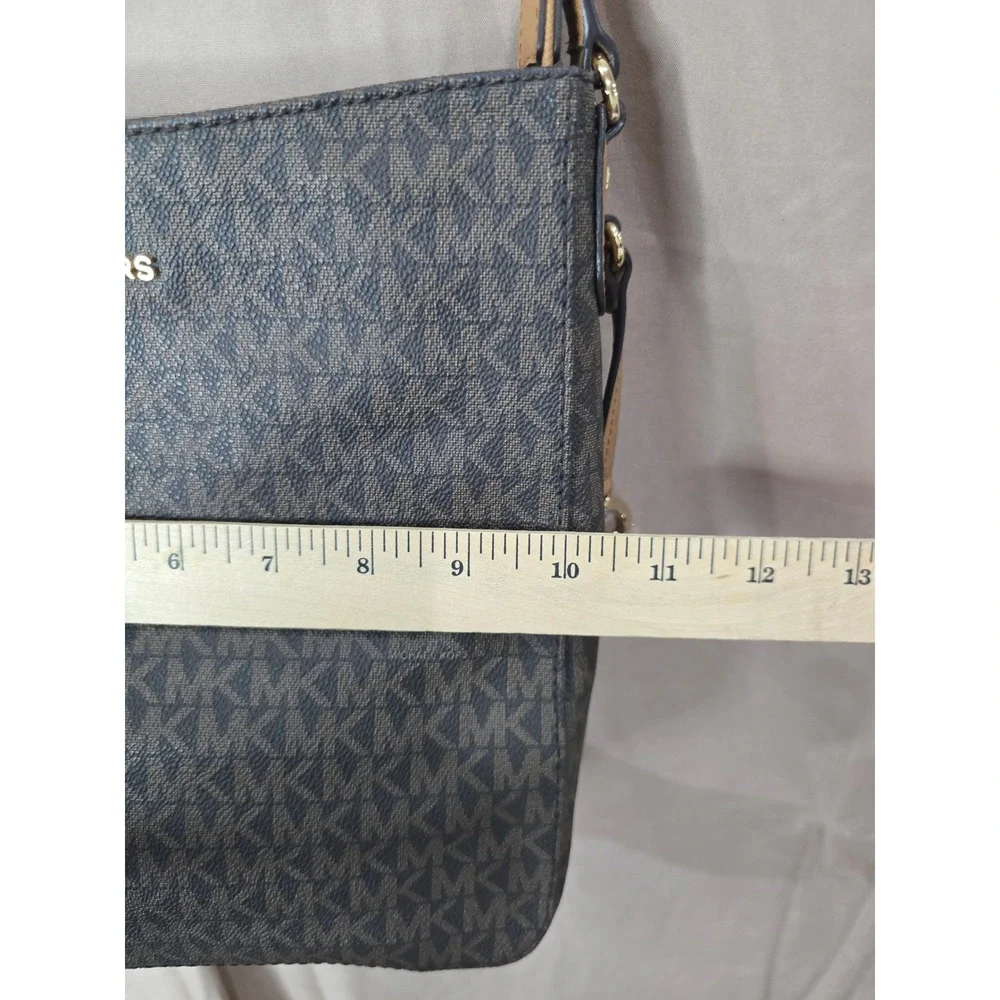 Michael Kors Jet Set Travel Large Logo Messenger Crossbody Bag Brown 35F8GTVM7B
